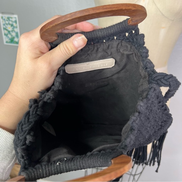 Danielle Nicole Macrame Fringe Crossbody Purse - Picture 3 of 5